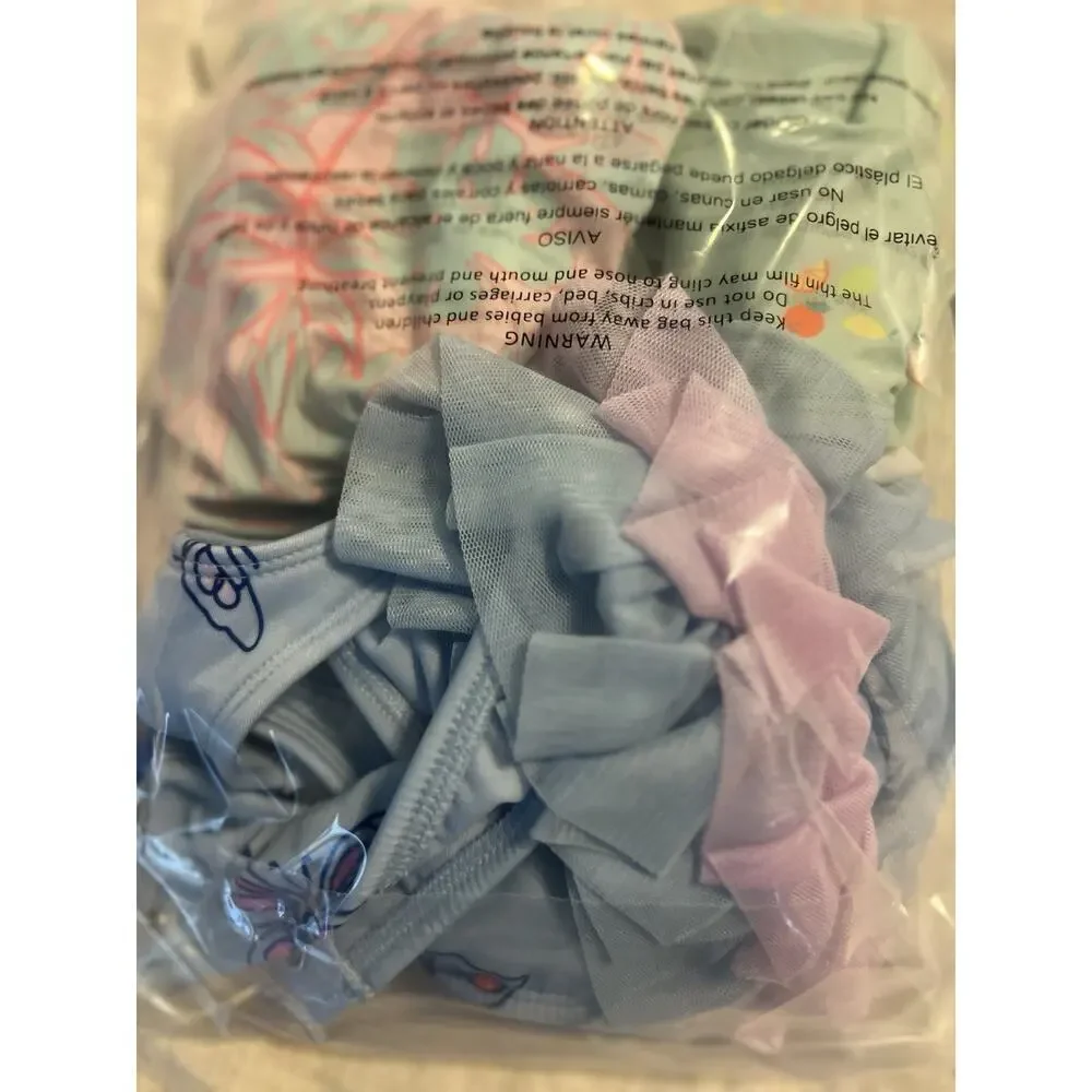 Lot Of 3 Cat And Jack Girls One Piece Bathing Suits Size 18 Months 2T Rash Guard